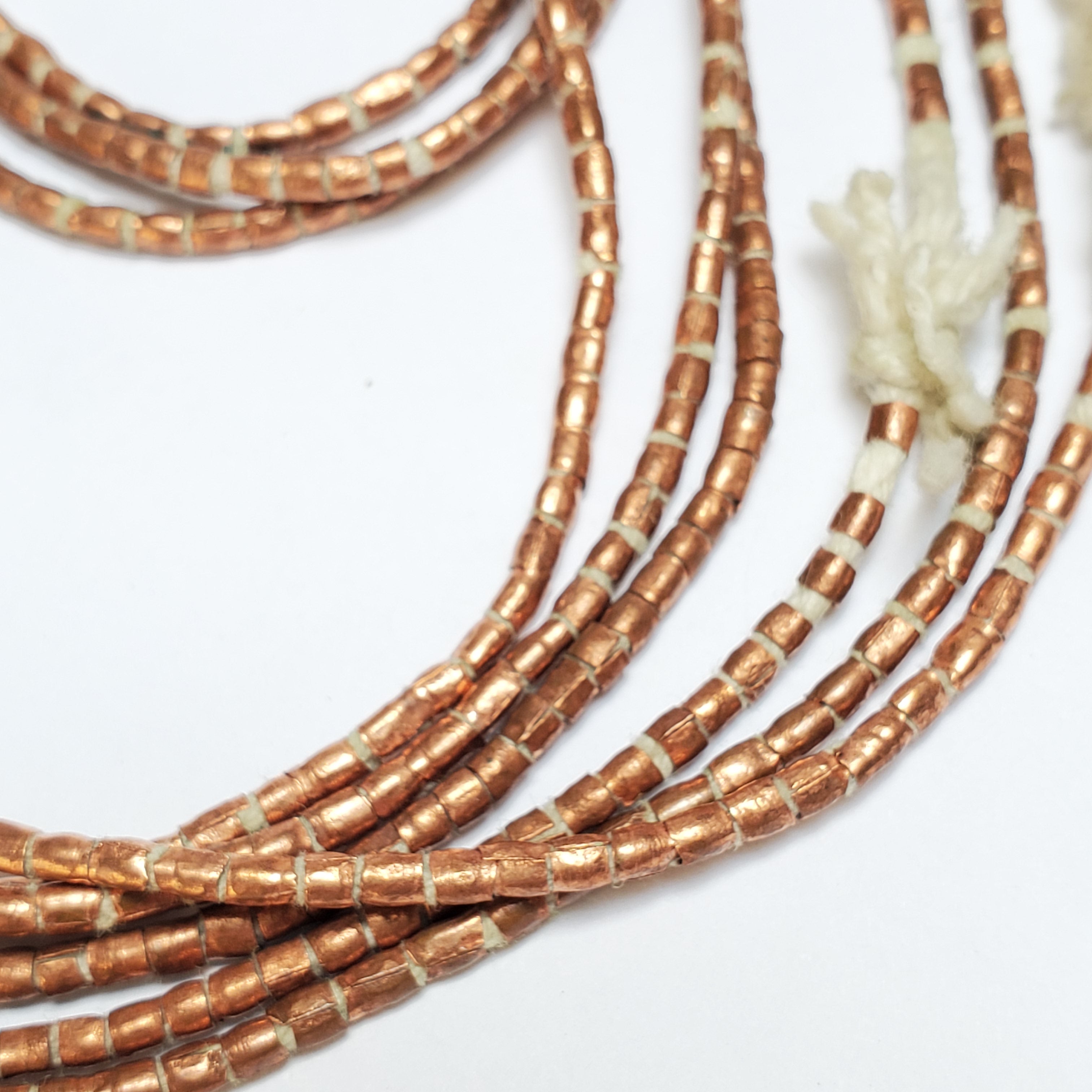 Copper Bead String, Set of 3 Strings, Ethiopian Beads, Handmade African Jewelry