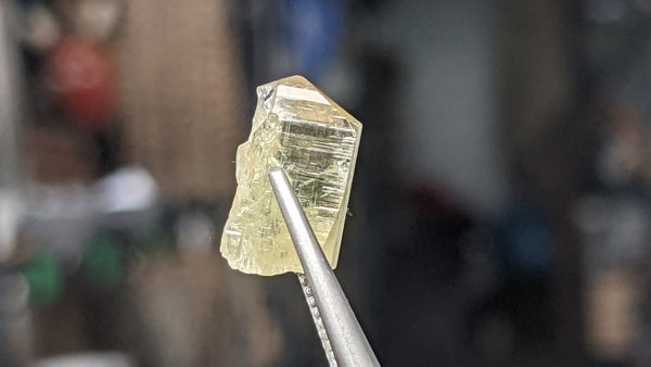 Yellow Tanzanite Crystal, Unheated Tanzanite Crystal from Lelatema Mountains, Merelani Hills, Tanzania, Natural Tanzanite