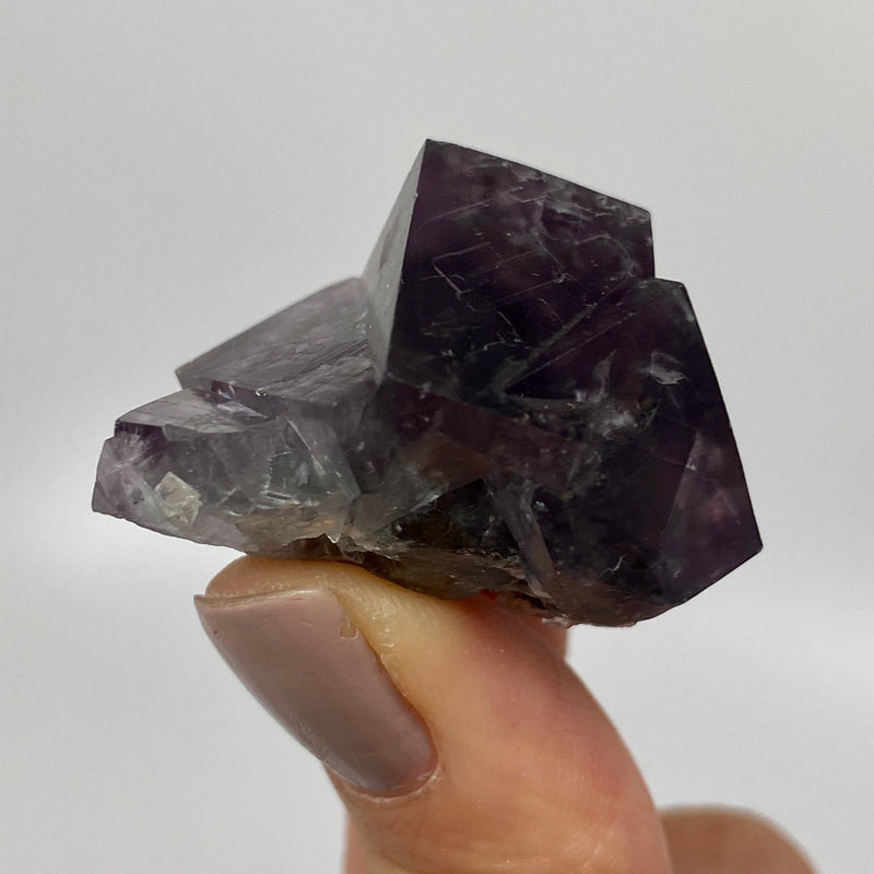 1 Fluorite Twin Purple Rain Pocket from Lady Annabella Mine, Weardale, County Durham, England