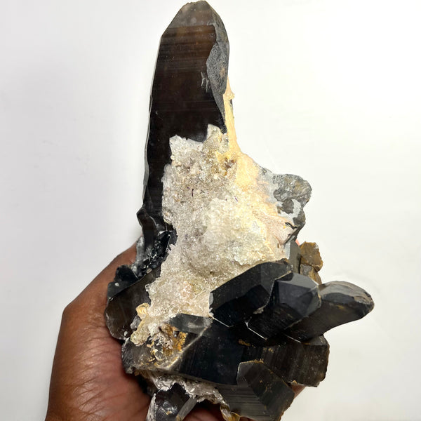Huge 1.50 kg Smokey Quartz with Hyalite, Rondekop, Erongo Mountain, Erongo Region, Namibia