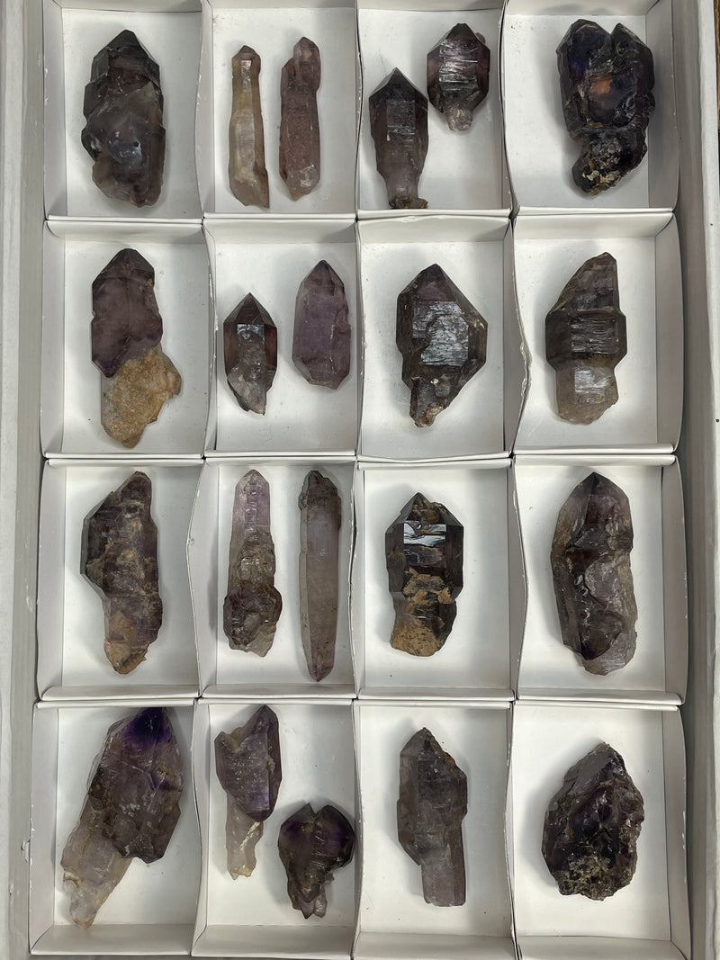 Shangaan Amethyst Wholesale Flat, 21 pieces from the Chibuku Mine, Zimbabwe