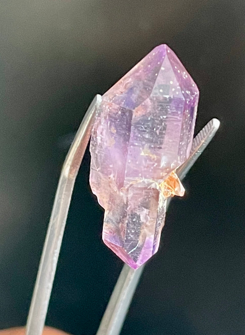 Mini Shangaan Amethyst Trio with Scepter & Double Termination from the Chibuku mine, Zimbabwe