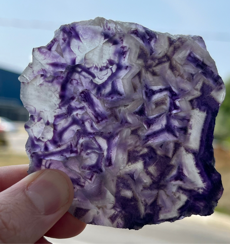 Purple Okorusu Fluorite Slice from the Okorusu Mine, Namibia, Africa.
