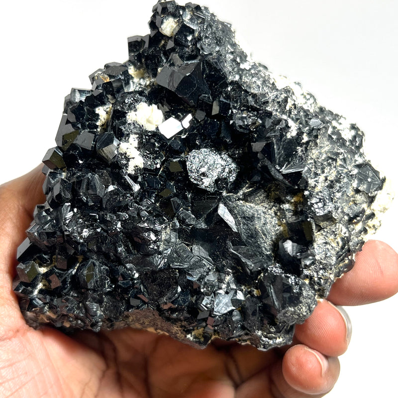 Black Tourmaline Crystal with Feldspar from Erongo Mountain, Erongo Region, Namibia