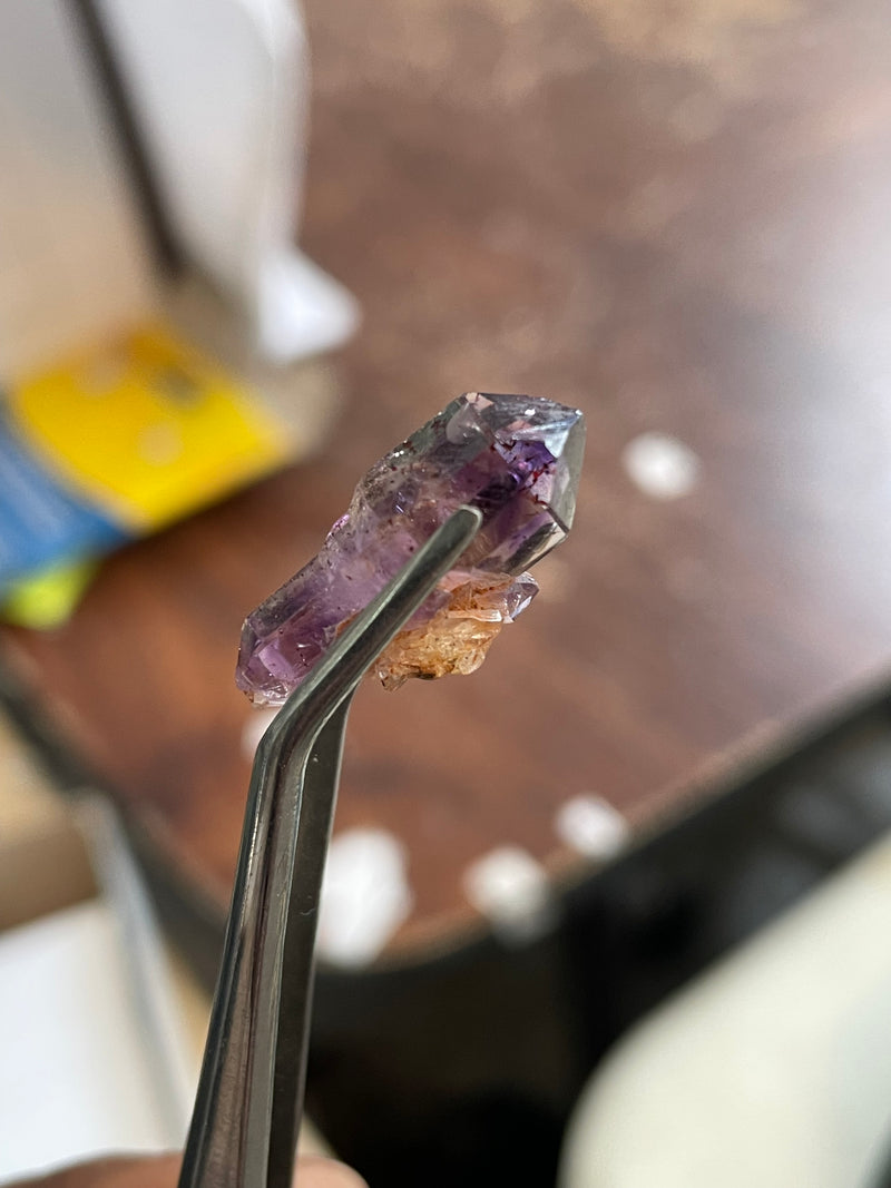 Mini Shangaan Amethyst Trio with Double Termination and Twin Scepter from the Chibuku mine, Zimbabwe