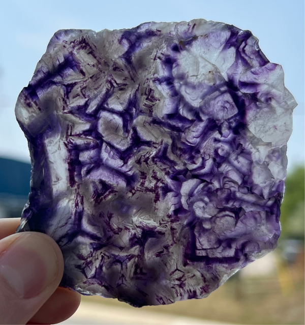 Purple Okorusu Fluorite Slice from the Okorusu Mine, Namibia, Africa.