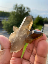 Smoky Quartz with Black Tourmaline from Erongo mountain, Erongo region, Namibia