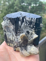 Black Tourmaline with Smoky Quartz from Erongo Mountain, Erongo Region, Namibia