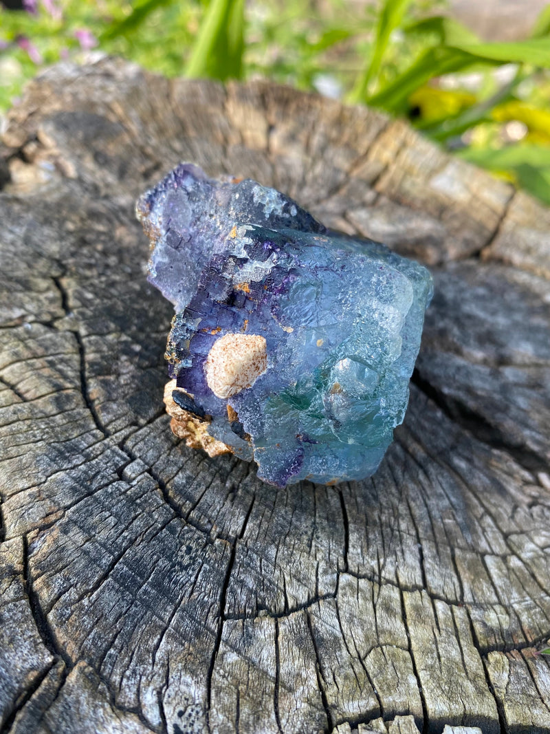 Fluorite with Hyalite from Erongo Mountain, Erongo Region, Namibia