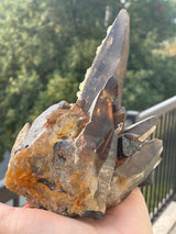 Smoky Quartz with Hyalite Opal and Black Tourmaline from Erongo Mountain, Erongo Region, Namibia