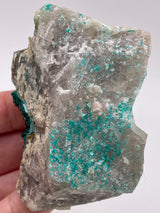 Dioptase and Chrysocolla on Quartz from Omaue, Kaokoveld, Namibia