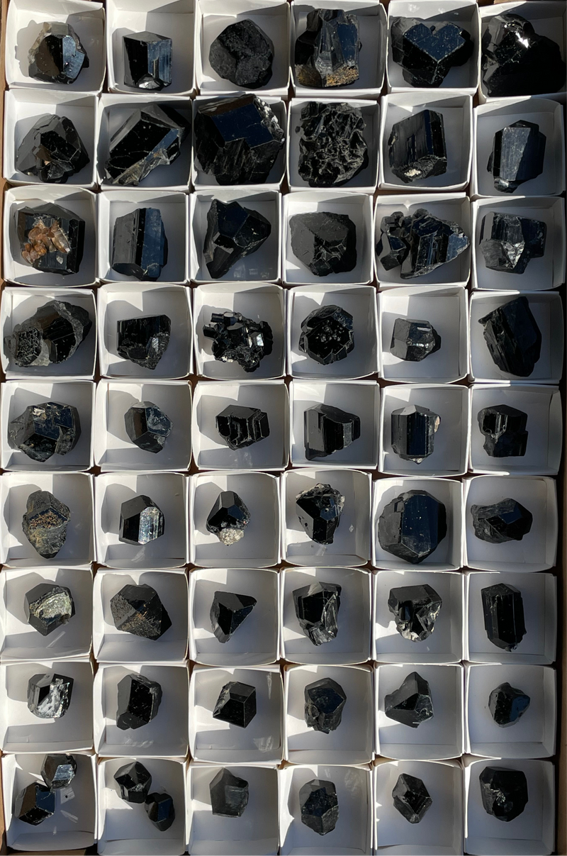 Black Tourmaline Flat 56 pieces from Namibia