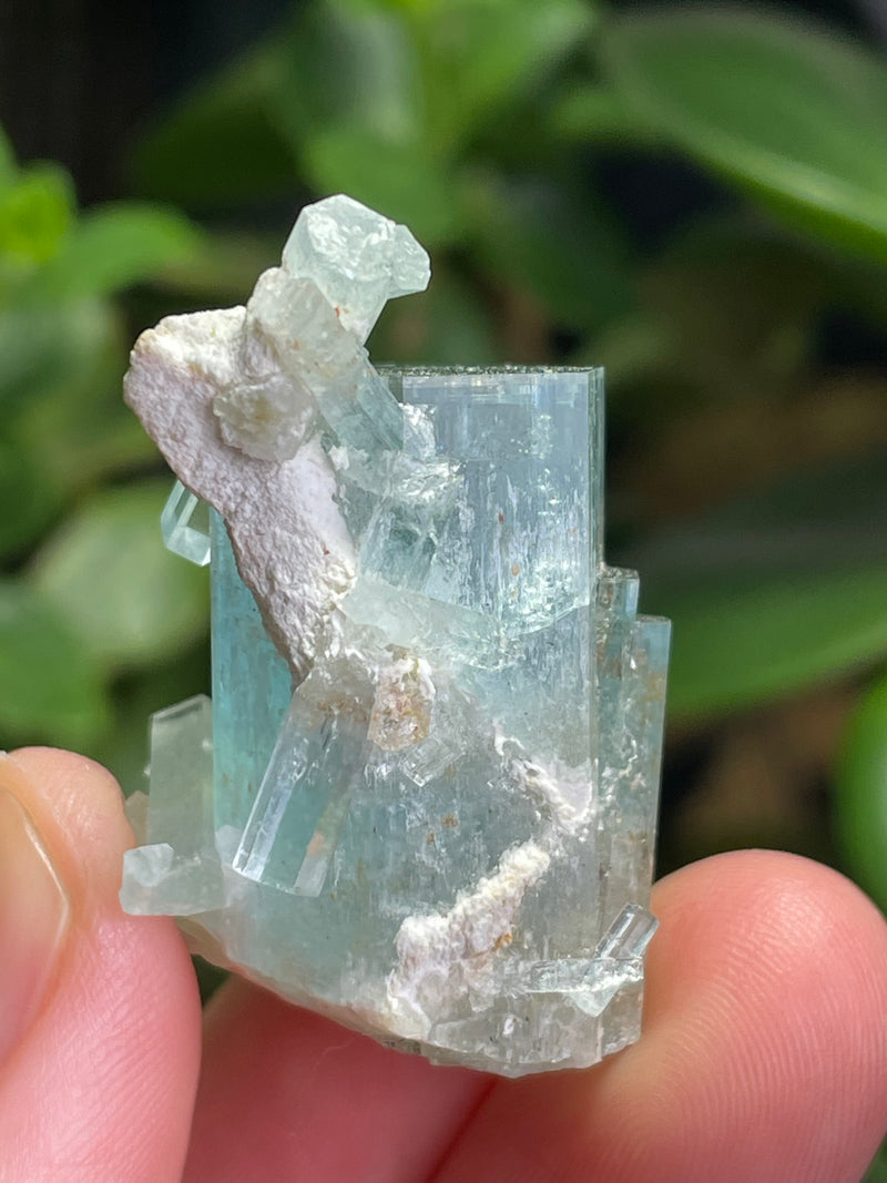 Aquamarine Specimen Cluster with Feldspar from Erongo Mountain, Erongo Region, Namibia