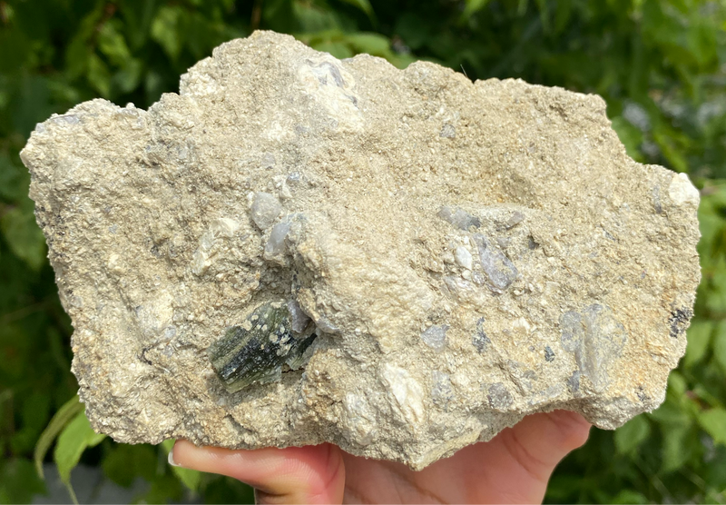 Authentic Genuine Moldavite, Moldavite on matrix from South Bohemia - 476 grams