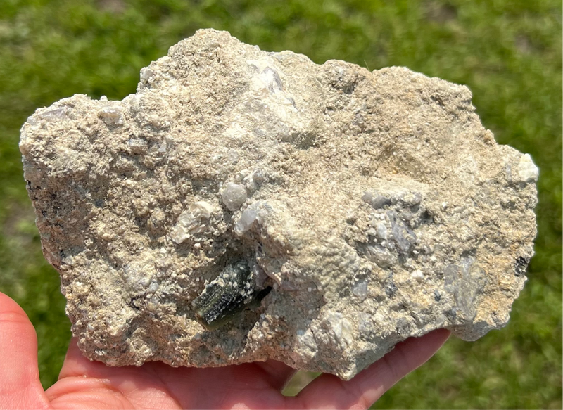 Authentic Genuine Moldavite, Moldavite on matrix from South Bohemia - 476 grams