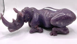 Rhinoceros Figure Shona Sculpture in Lepidolite, from the Chitungwiza Art Centre, Zimbabwe