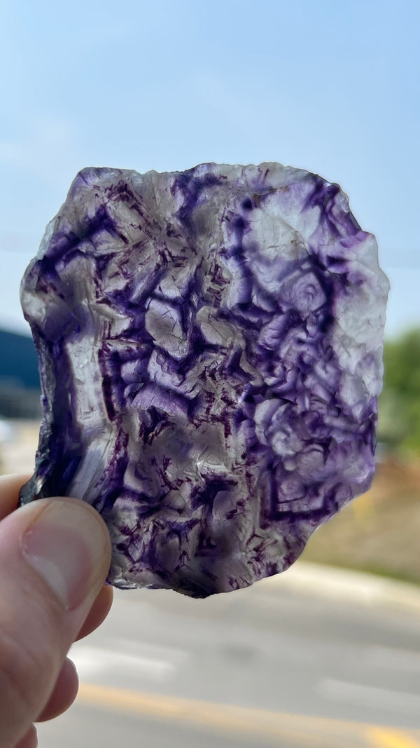 Purple Okorusu Fluorite Slice from the Okorusu Mine, Namibia, Africa.