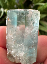 AQUAMARINE SPECIMEN WITH HYALITE 17.5g FROM ERONGO MOUNTAIN, ERONGO REGION, NAMIBIA, ERONGO AQUAMARINE CRYSTAL, CRYSTAL HEALING