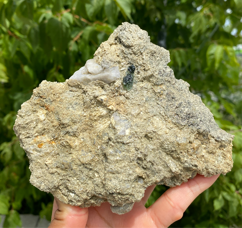 Genuine Moldavite, Moldavite on Matrix from South Bohemia Czech Republic, 378 grams