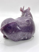 Rhinoceros Figure Shona Sculpture in Lepidolite, from the Chitungwiza Art Centre, Zimbabwe