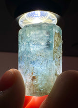 AQUAMARINE SPECIMEN WITH HYALITE 17.5g FROM ERONGO MOUNTAIN, ERONGO REGION, NAMIBIA, ERONGO AQUAMARINE CRYSTAL, CRYSTAL HEALING