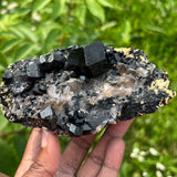 Black Tourmaline with Smoky Quartz Crystal from Erongo Mountain, Erongo Region, Namibia