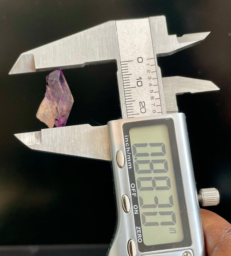 Mini Shangaan Amethyst Trio with Scepter & Double Termination from the Chibuku mine, Zimbabwe