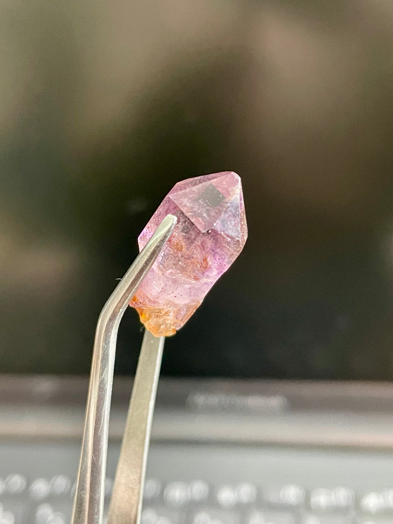 Mini Shangaan Amethyst Trio with Large Twin Scepter & Mini Matrix Growth from the Chibuku mine, Zimbabwe