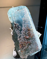 AQUAMARINE SPECIMEN WITH HYALITE 31g FROM ERONGO MOUNTAIN, ERONGO REGION, NAMIBIA, ERONGO AQUAMARINE CRYSTAL, CRYSTAL HEALING