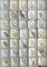 35 Piece Brandberg Quartz Wholesale Flat from the Brandberg District, Goboboseb, Erongo Region, Namibia