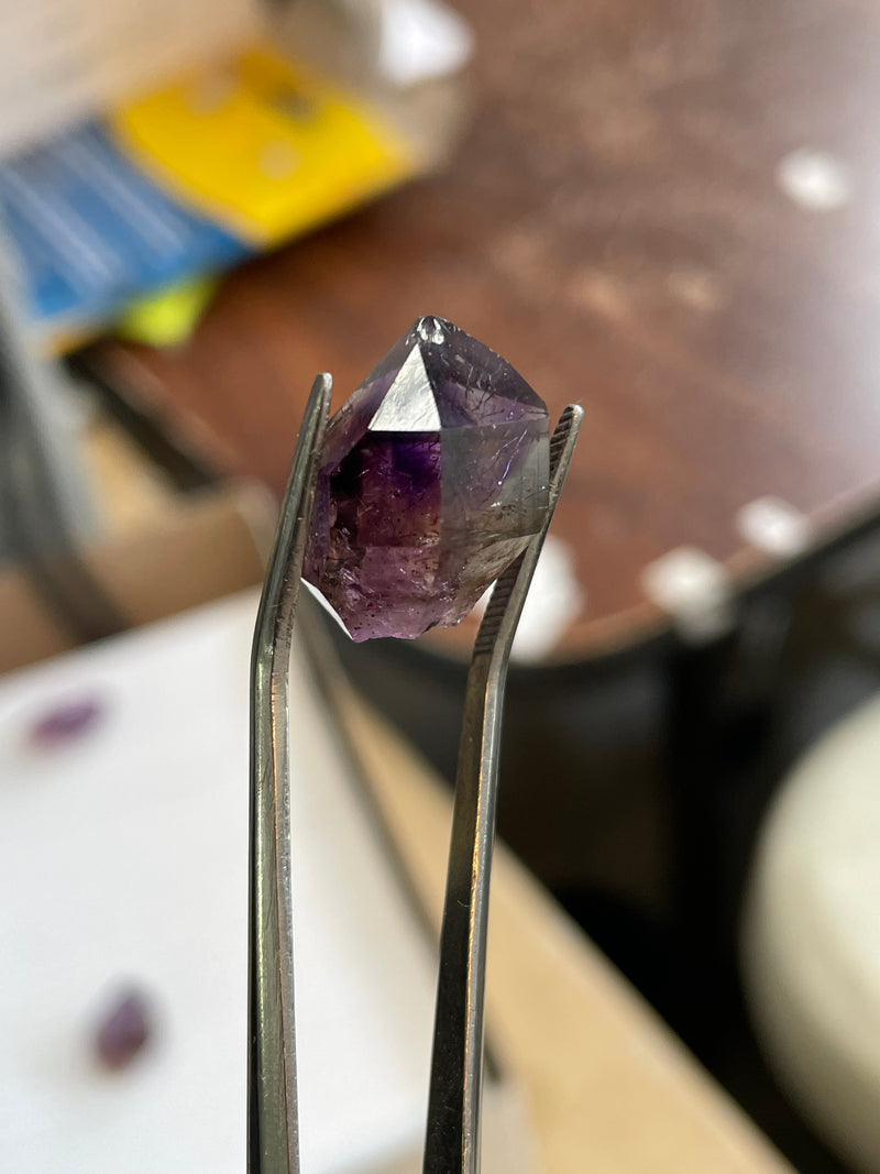 Mini Shangaan Amethyst Trio with Double Termination and Twin Scepter from the Chibuku mine, Zimbabwe