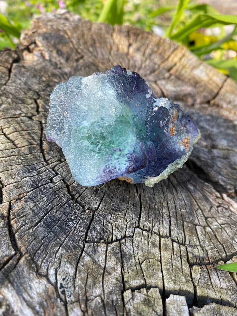 Fluorite with Hyalite from Erongo Mountain, Erongo Region, Namibia