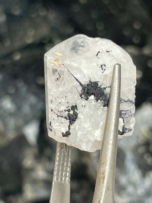 Phenakite with black tourmaline from Okuta-Didan Mine, Jos Plateau, Nigeria