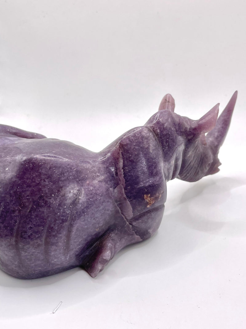 Rhinoceros Figure Shona Sculpture in Lepidolite, from the Chitungwiza Art Centre, Zimbabwe