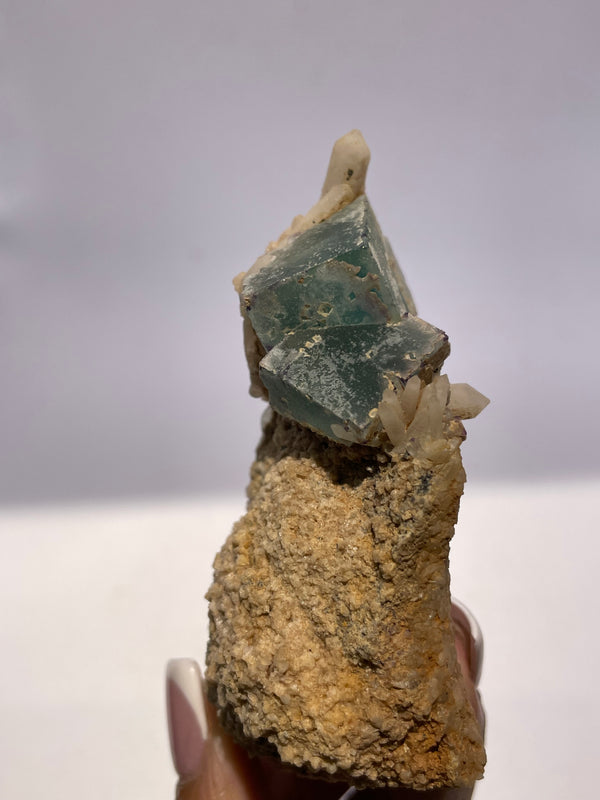 128g Fluorite on Feldspar with Milky Quartz from Brandberg Mountain, Erongo, Namibia