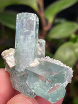 Aquamarine Specimen Cluster on Feldspar with Hyalite opal from Erongo Mountain, Erongo Region, Namibia