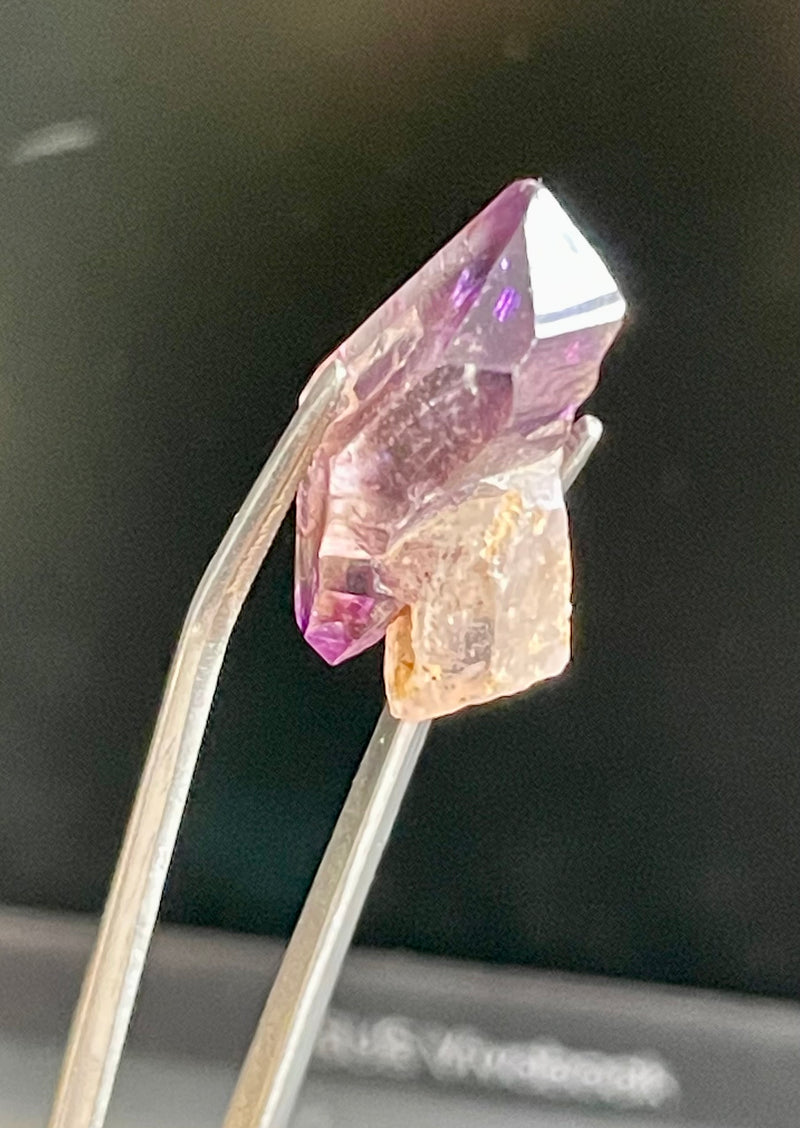 Mini Shangaan Amethyst Trio with Scepter & Double Termination from the Chibuku mine, Zimbabwe