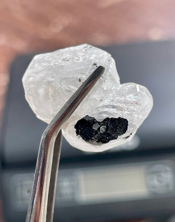 Phenakite with black tourmaline from Okuta-Didan Mine, Jos Plateau, Nigeria
