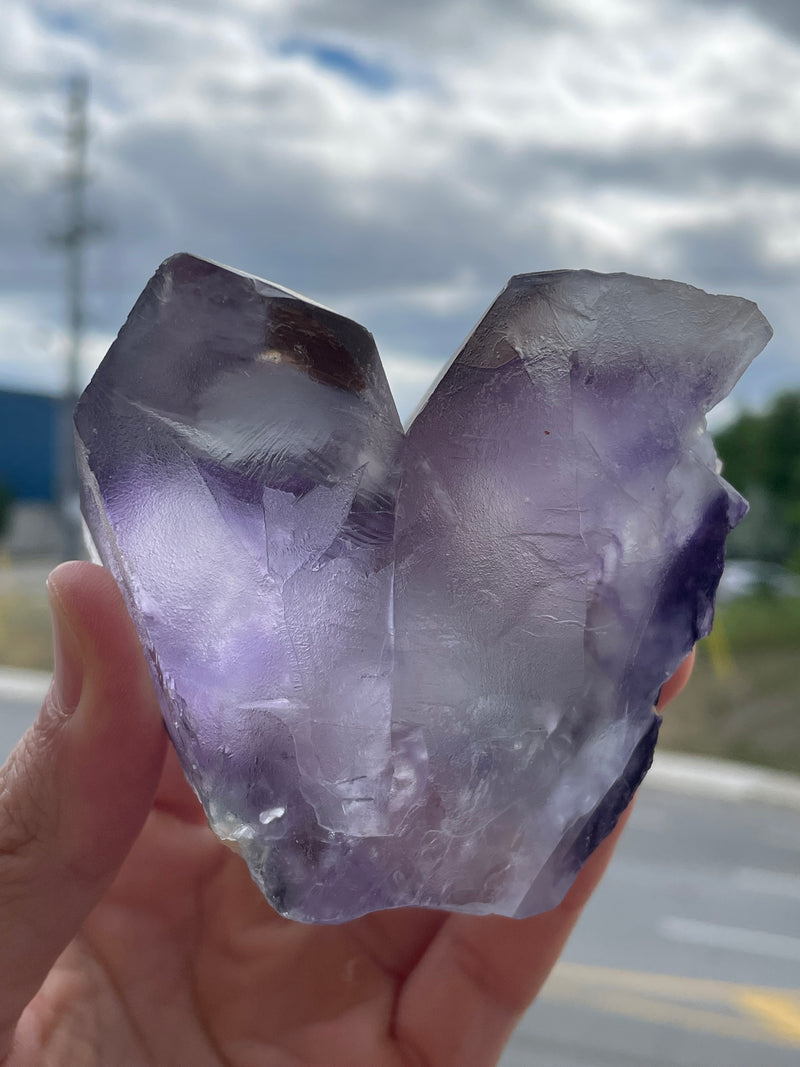 Spinel Law Twin Fluorite from the Erongo Mountain, Erongo Region, Namibia
