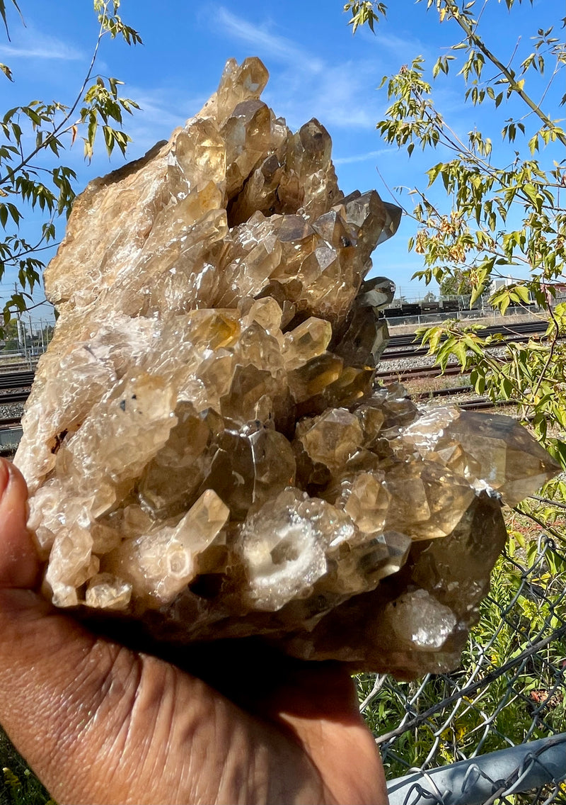 Kundalini Citrine Cluster from Lwena, Katanga, Democratic Republic of Congo