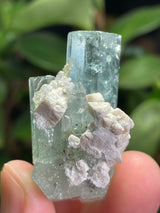 Aquamarine Specimen Cluster on Feldspar with Hyalite opal from Erongo Mountain, Erongo Region, Namibia