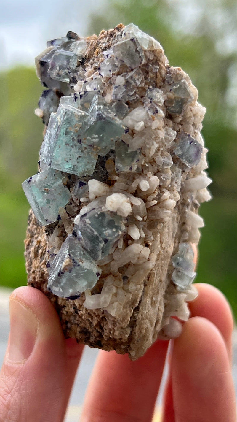 Fluorite with Quartz on Matrix from Erongo Mountain, Erongo Region, Namibia