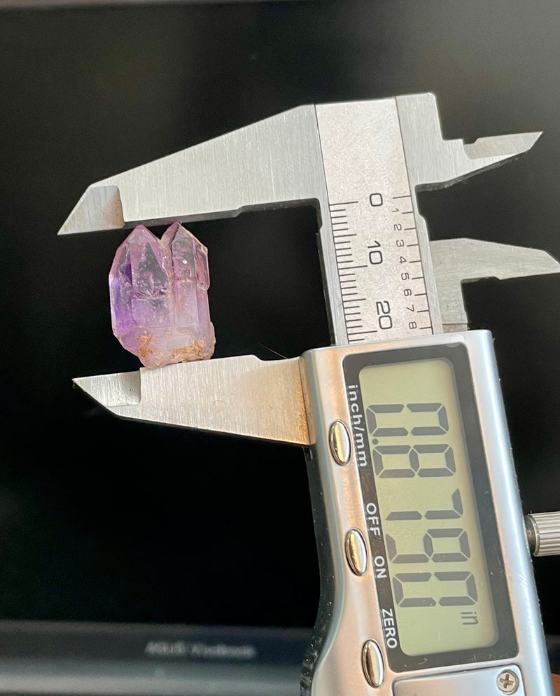 Mini Shangaan Amethyst Trio with Large Twin Scepter & Mini Matrix Growth from the Chibuku mine, Zimbabwe