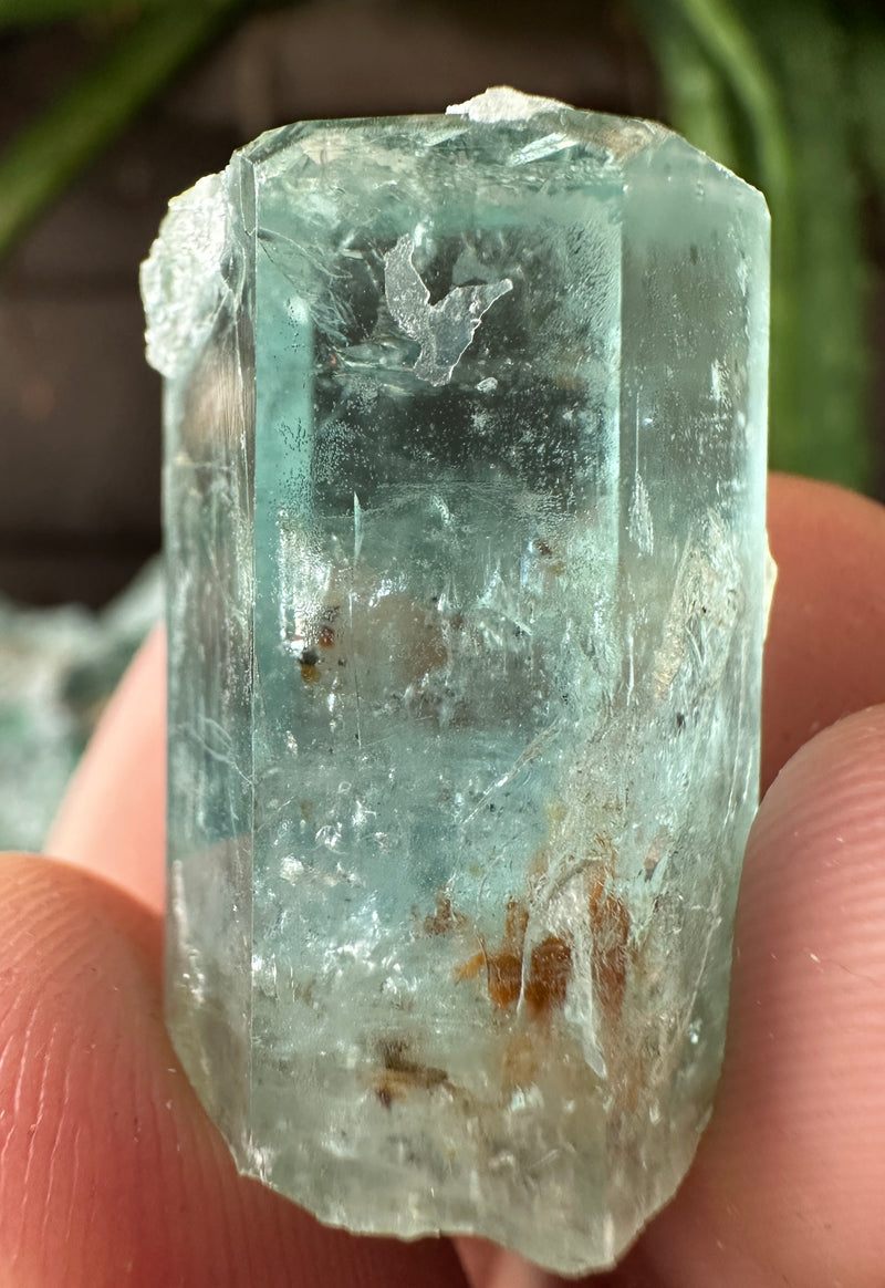 AQUAMARINE SPECIMEN WITH HYALITE 17.5g FROM ERONGO MOUNTAIN, ERONGO REGION, NAMIBIA, ERONGO AQUAMARINE CRYSTAL, CRYSTAL HEALING