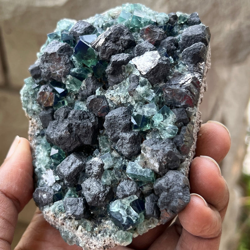 UK Fluorite with Galena from the Greedy Hog Pocket, Diana Maria Mine, Frosterley, Weardale, Co. Durham, England, Cubic Fluorite