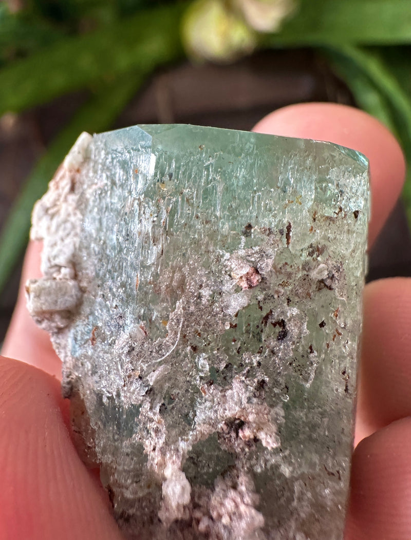 AQUAMARINE SPECIMEN WITH HYALITE, 22g FROM ERONGO MOUNTAIN, ERONGO REGION, NAMIBIA, ERONGO AQUAMARINE CRYSTAL, CRYSTAL HEALING