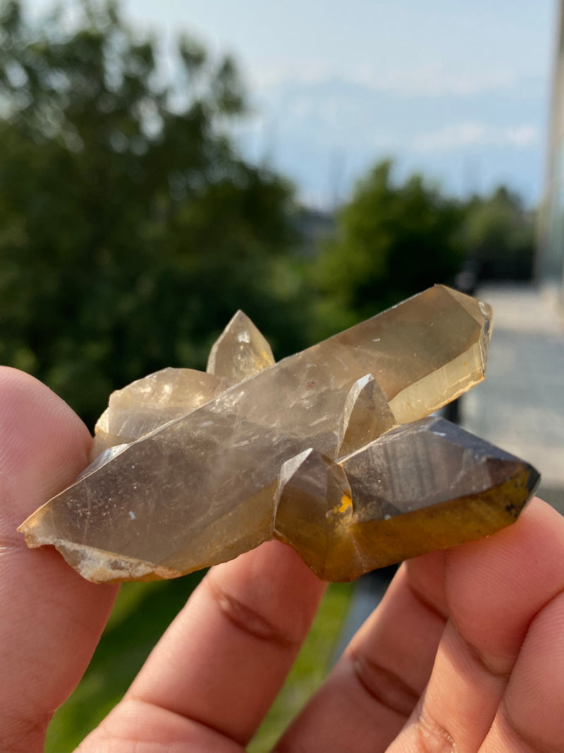 Smoky Quartz with Black Tourmaline from Erongo mountain, Erongo region, Namibia