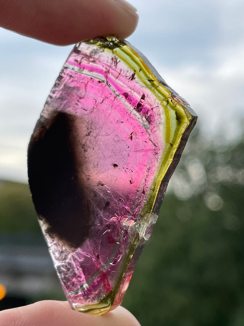 Liddicoatite Tourmaline Slice from Madagascar