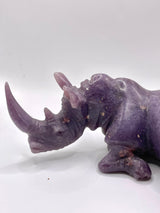 Rhinoceros Figure Shona Sculpture in Lepidolite, from the Chitungwiza Art Centre, Zimbabwe