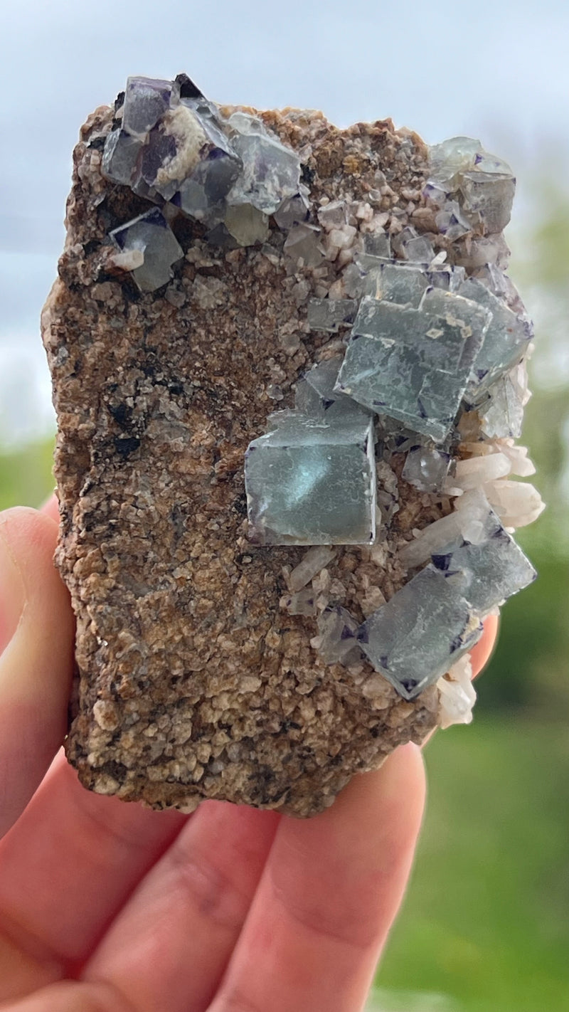 Fluorite with Quartz on Matrix from Erongo Mountain, Erongo Region, Namibia
